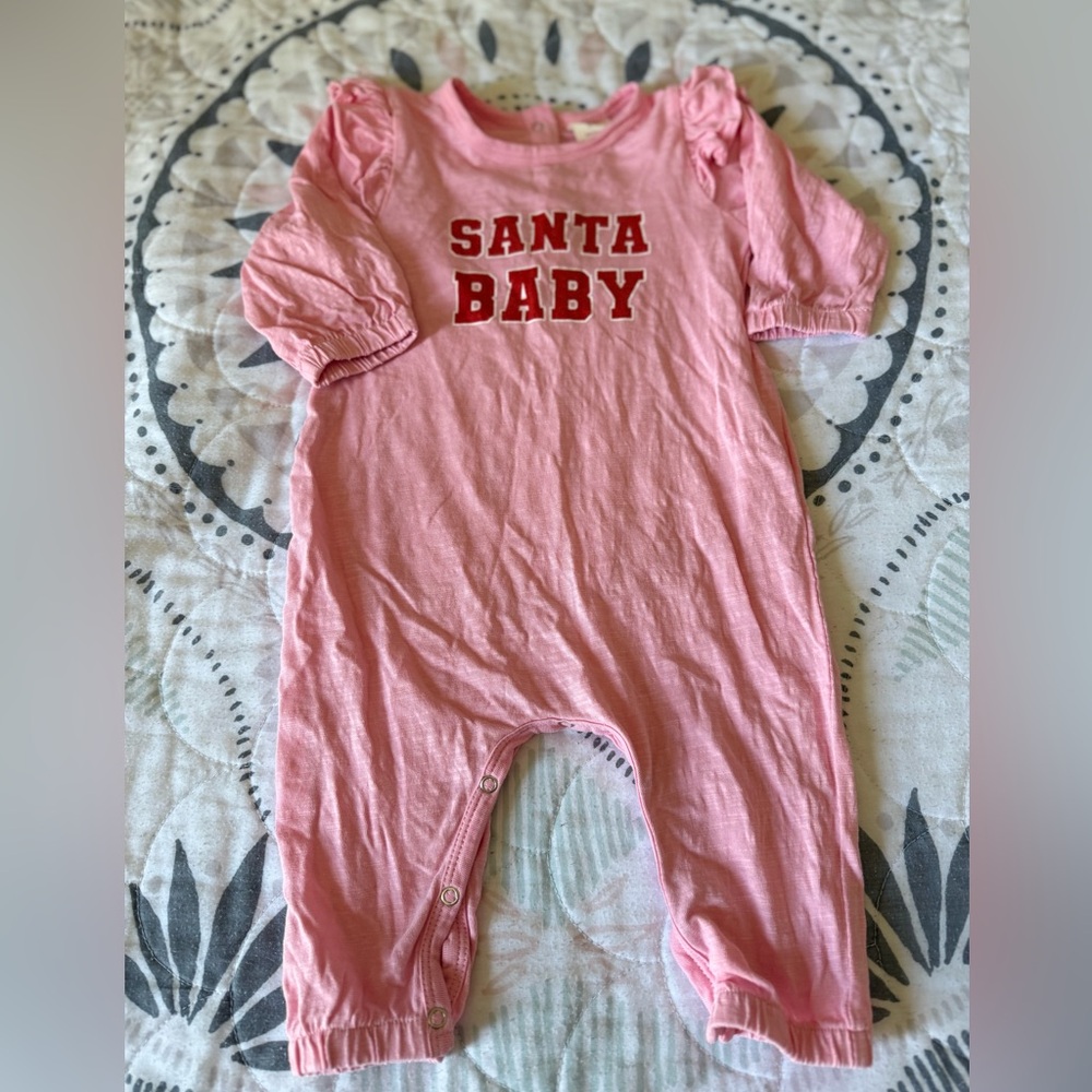SIIX Spearmint Love Pink “Santa Baby” One piece. Size 6-12 Months.